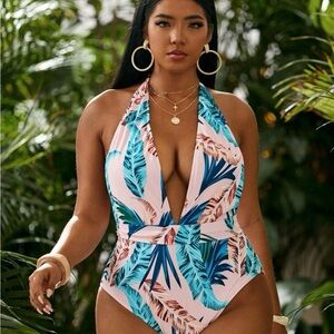 Halter floral swimsuit.NEW! NWOT!